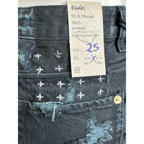 Ksubi black high & wasted jean mini skirt size 25 - 0 - Picture 9 of 15